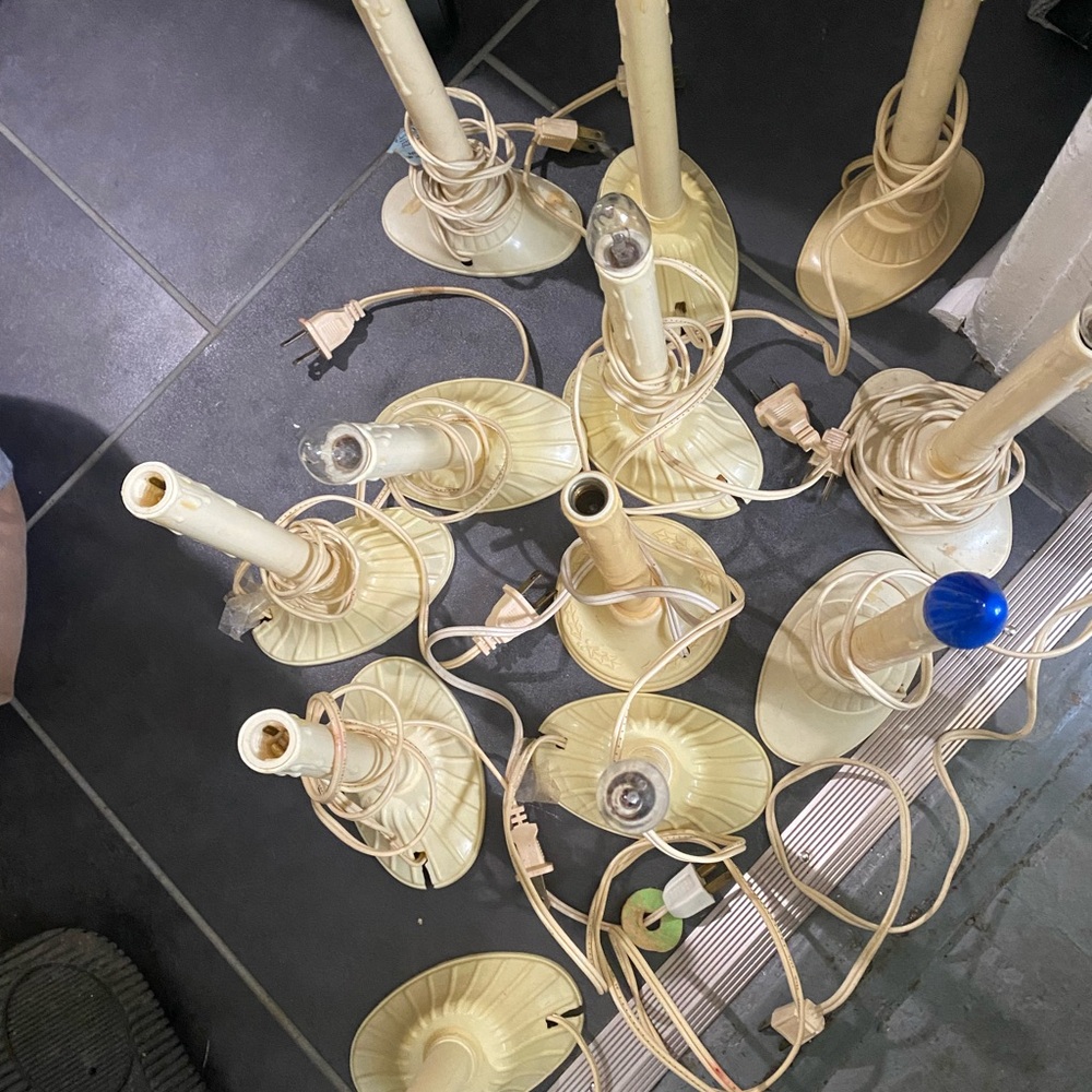 12 antique wax drip electric candles